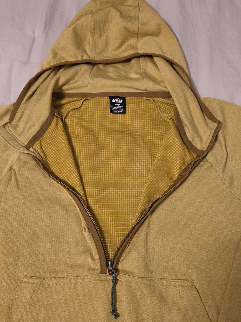 REI Co-op Trailmade Midlayer Burnish Gold Half-Zip Hoodie - Picture 6 of 8